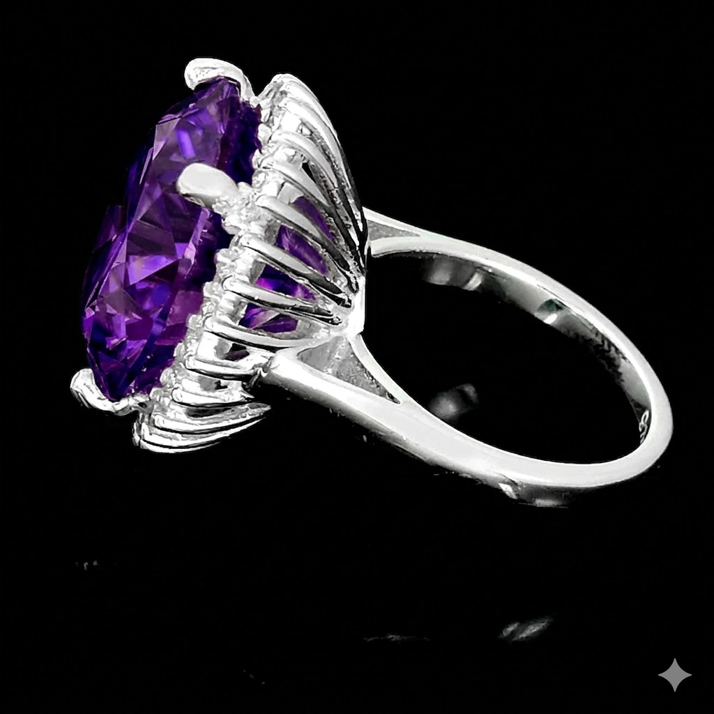 RARE 25.95 Ct Certified Purple Diamond Solitaire Ring-Great Luster, Tariffs FREE