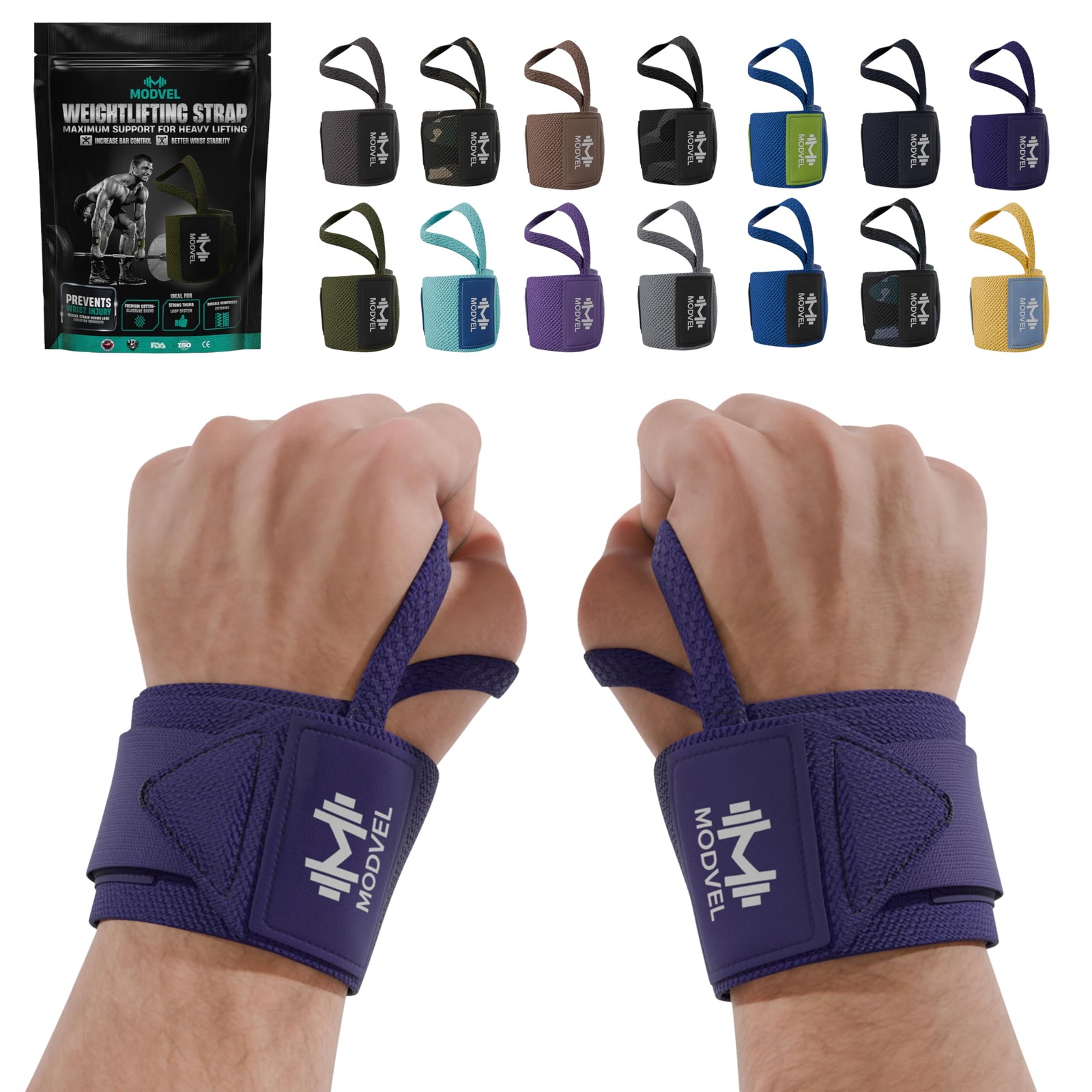 Adjustable Wrist Wraps for Gym & Lifting – Thick, Breathable Support Straps f...