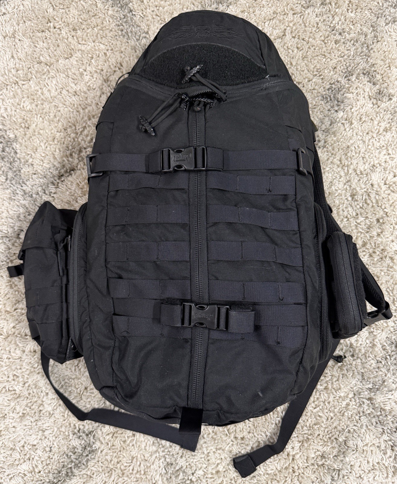 CamelBak Tri-Zip Backpack Black Mystery Ranch Yoke W/2 Extra Modular Pouches USA
