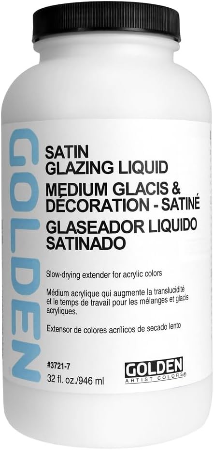 Golden Acrylic Medium, Glazing Liquid, 32 Oz, Satin
