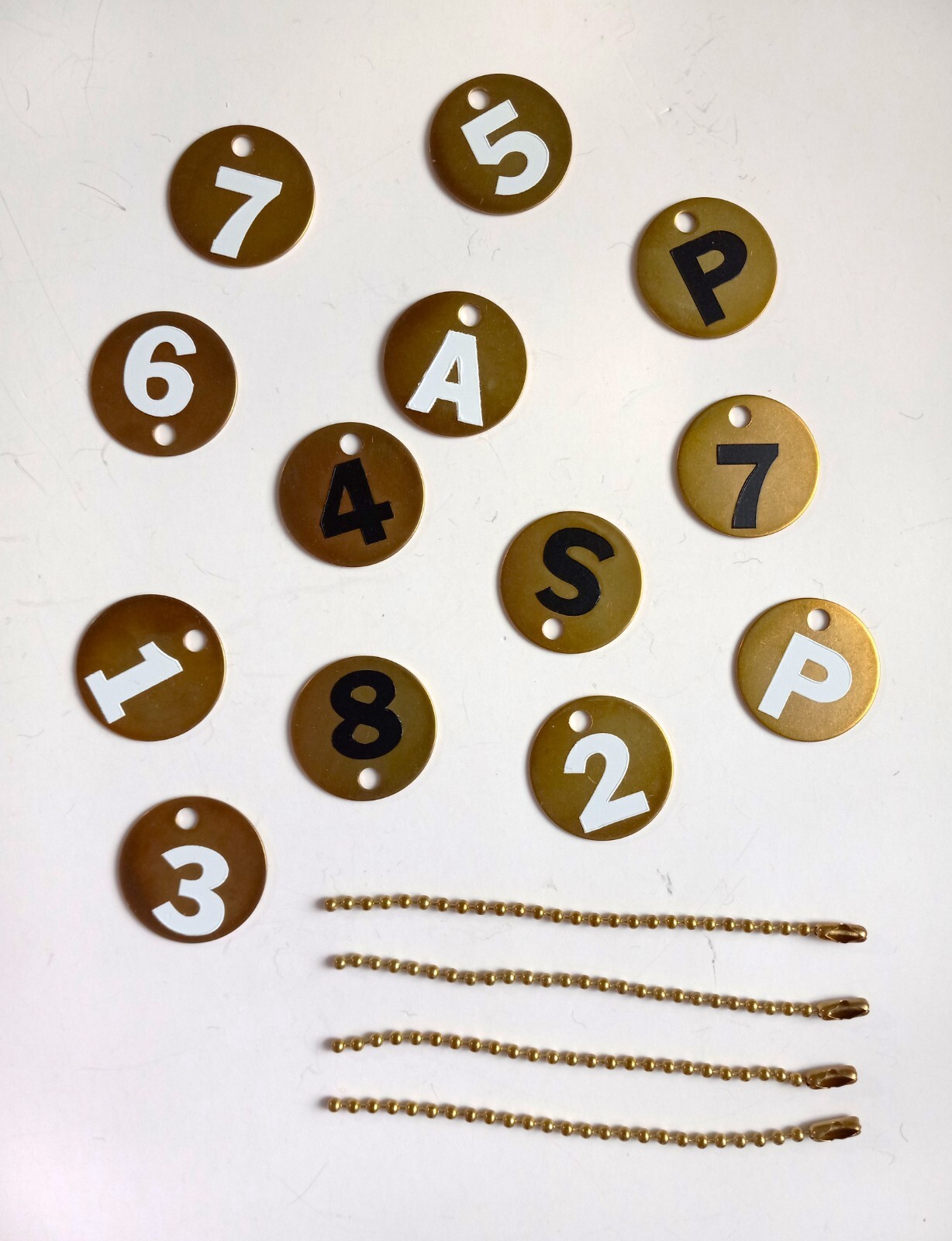 CUSTOMIZED SET of 3 Round 1-1/2 Inch Brass Number Tags for Golf Club Headcovers