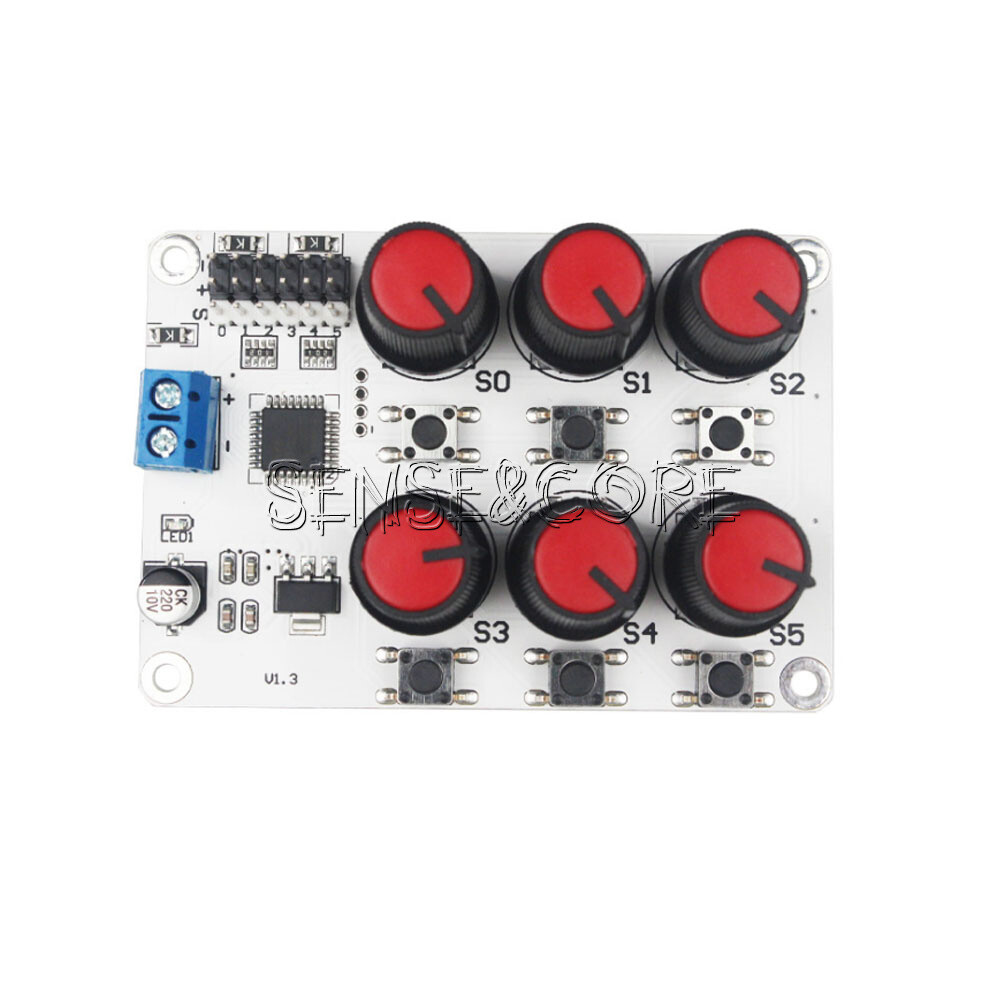 DC5-8.4V 6-Channel Rotary Knob Servo Controller Control Board for Robot Arm DIY-