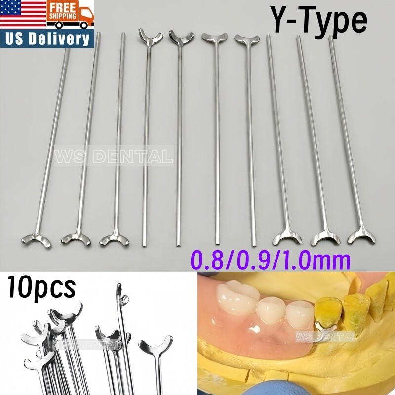 10pcs Dental  Y-Type Retainer Oblique Bars Clasps J Clasp Tooth Hold Position