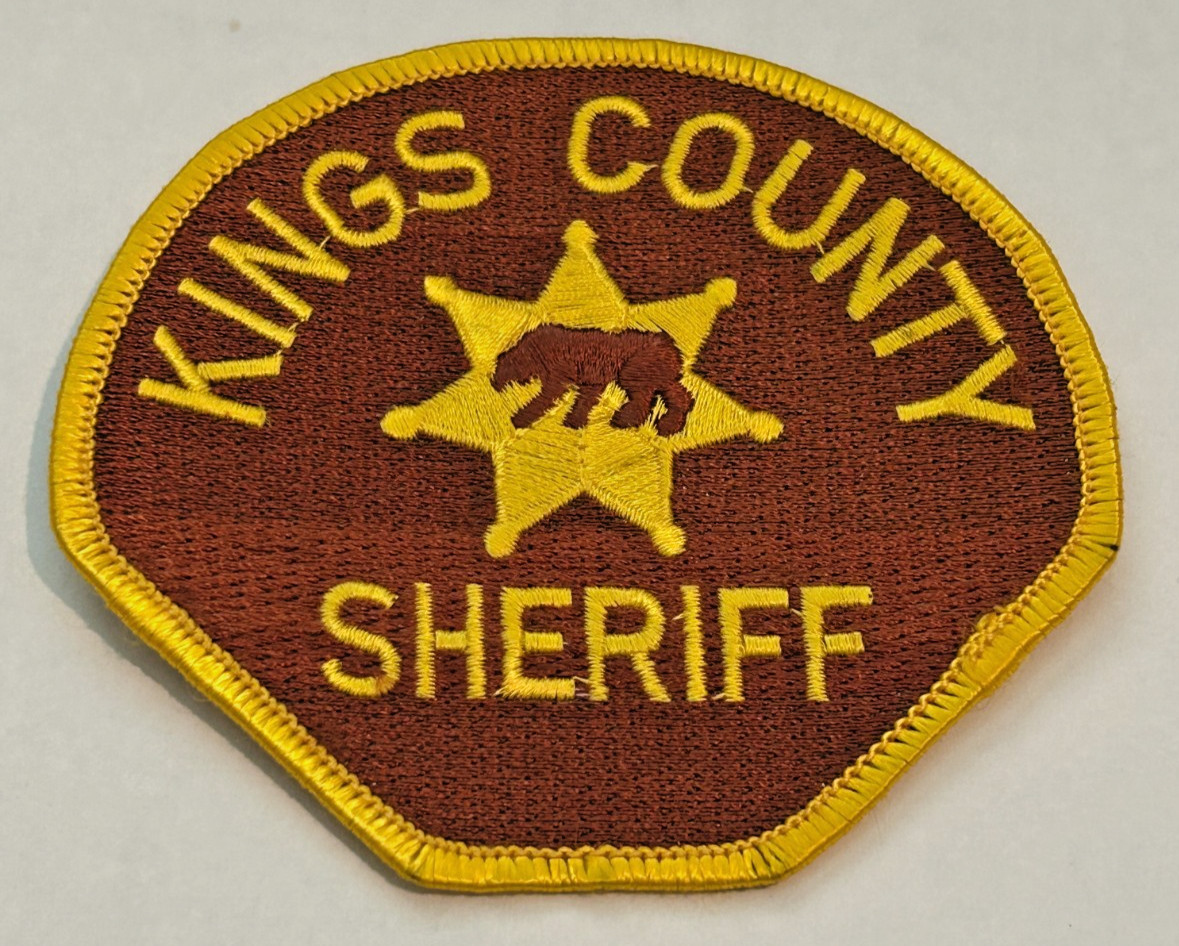 Vintage Kings County California Sheriff Light Brown Background Patch Unused