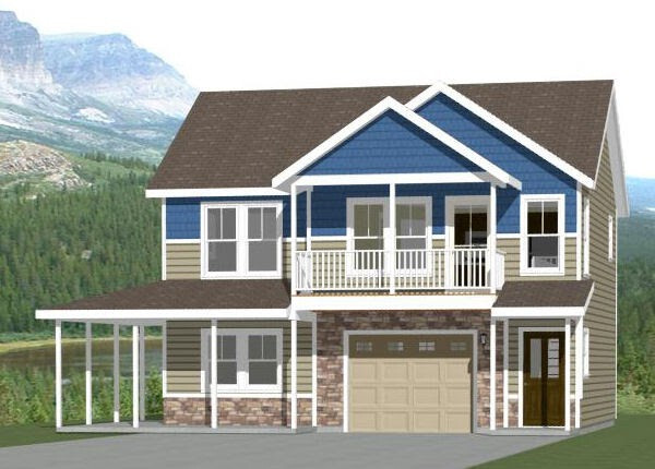 30x24 House -- 1 Bedroom 1.5 Bath -- 1,029 sq ft -- PDF Floor Plan -- Model 7B