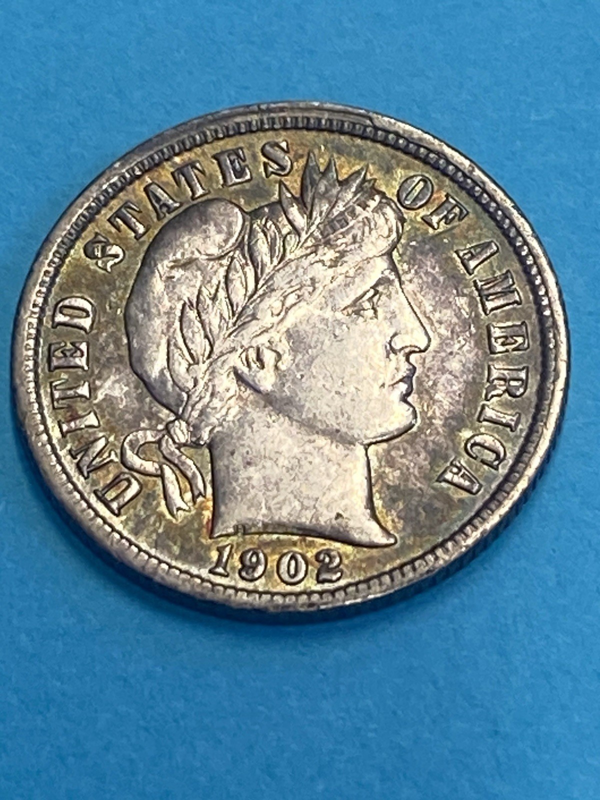 1902 P Barber Dime Very High Grade With Toning