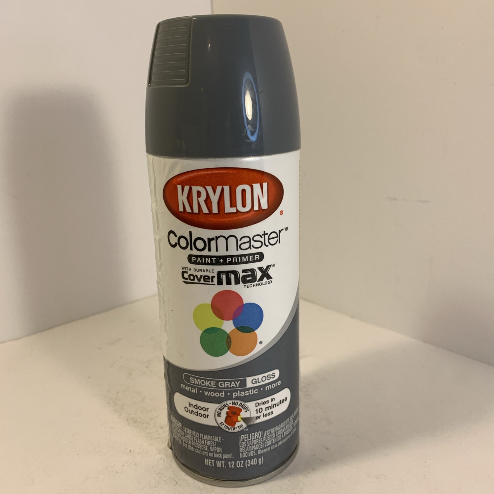 Krylon 51608 ColorMaster Paint + Primer Gloss Smoke Gray 12 oz