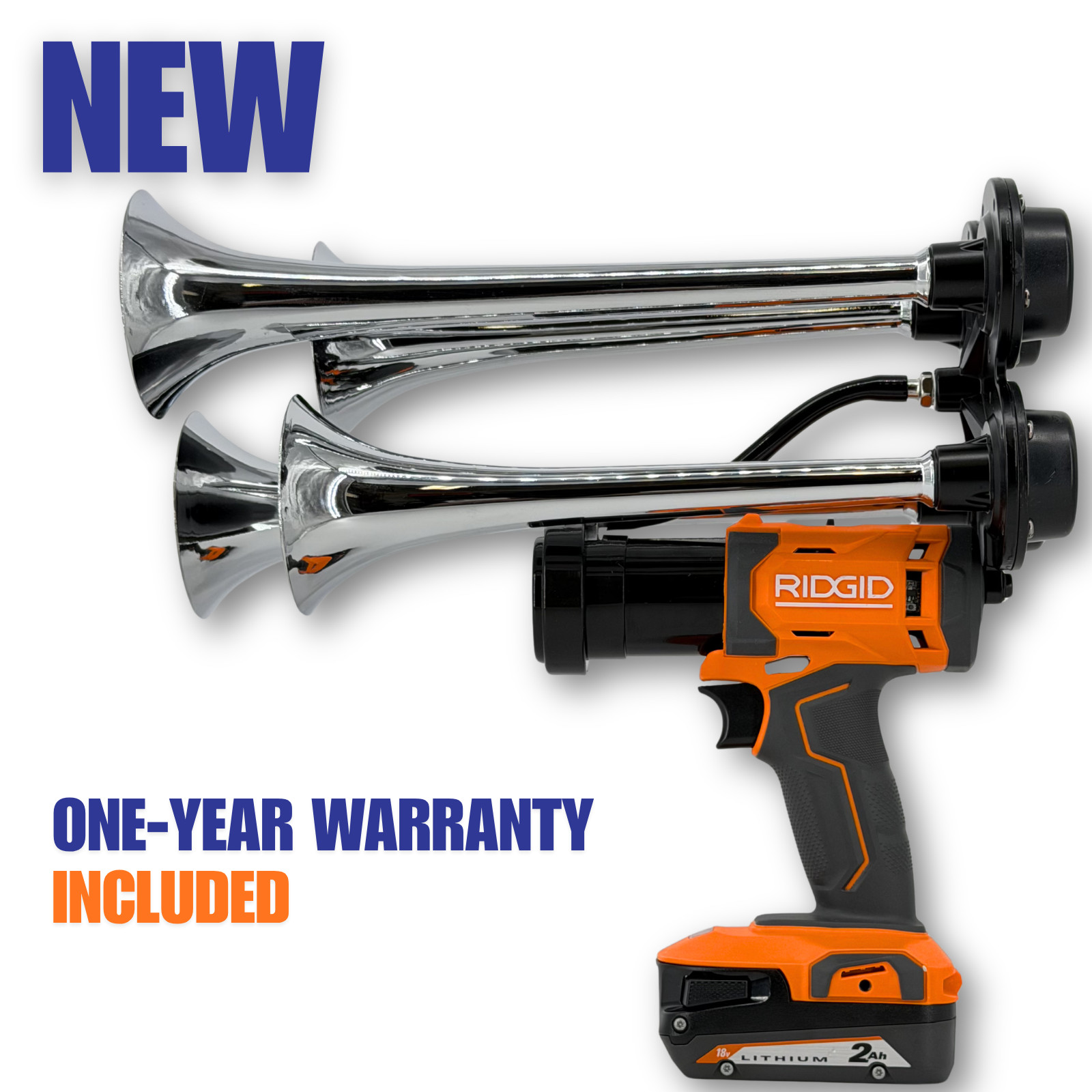 RIDGID PREMIUM Power Air Horn, Train Horn Compressor, Long Range (2000ft) Remote