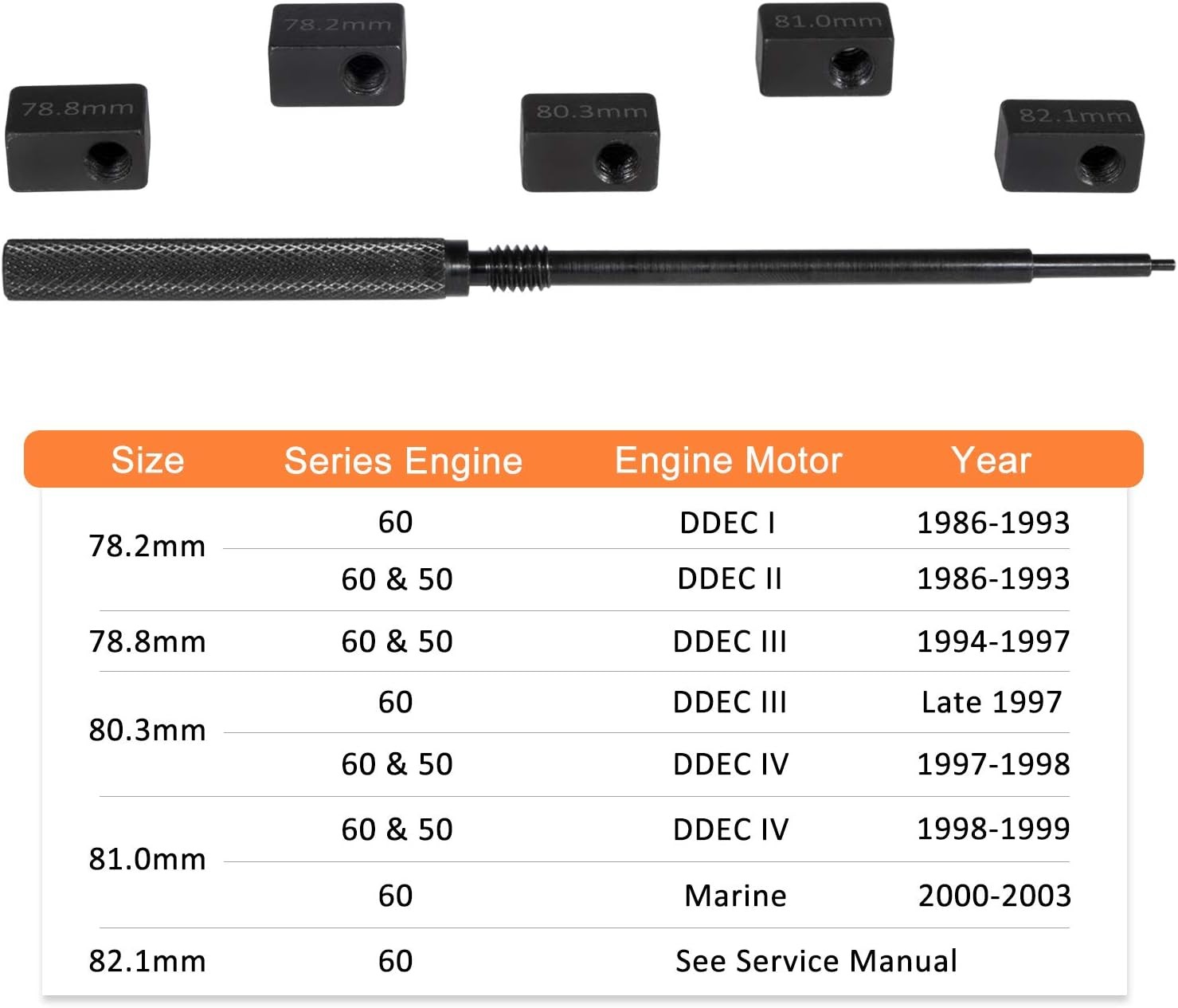 for Detroit Diesel 60 Series Valve Tool Set, Injector Cam Gear Retaining Socket