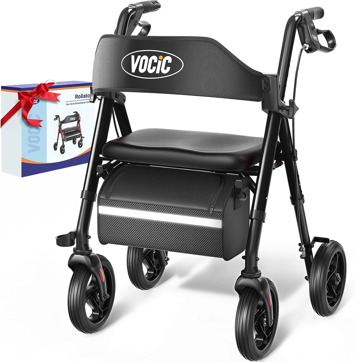 Walkers for Seniors, Z21 Rollator Walker with Seat Supports 350Lb, 8" Big Wheels