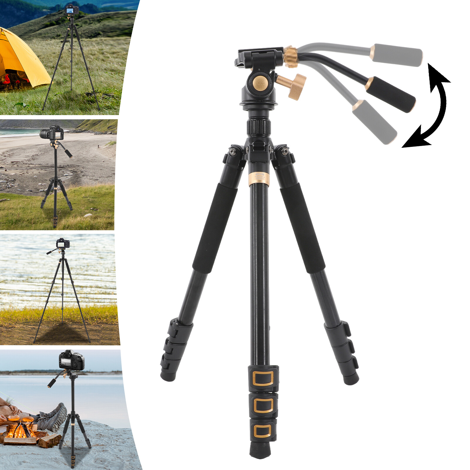 Stabilized Clamping Head Photography Tripod Load 17.64lbs +Head Precision Tripod