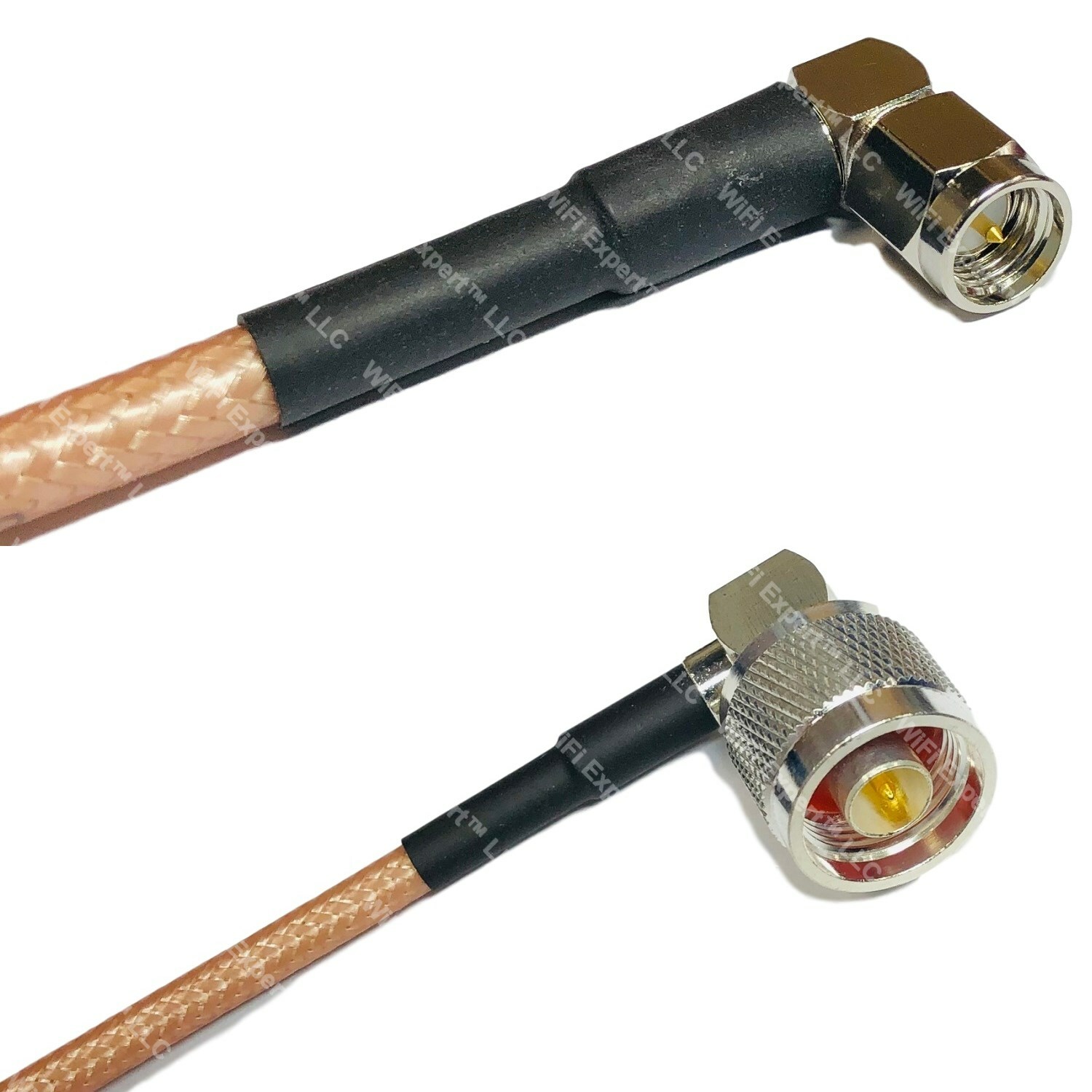 RG142 Silver SMA MALE ANGLE to N MALE ANGLE Coax RF Cable USA Lot