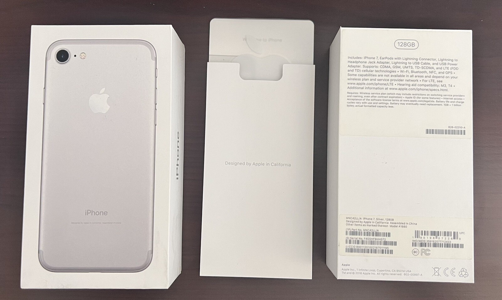 Apple iPhone 7 Silver 128GB - BOX ONLY - Original Box in Great Condition!