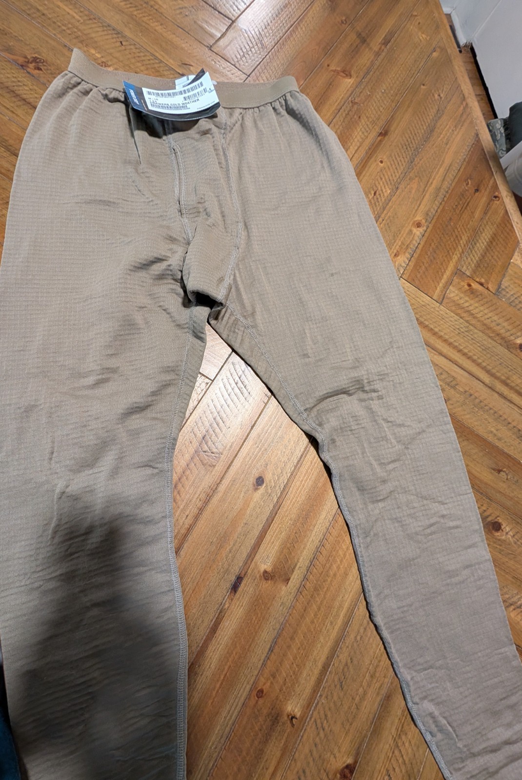 NEW POLARTEC MID-WEIGHT LEVEL 2 GRID FLEECE WAFFLE PANTS MEDIUM LONG COYOTE