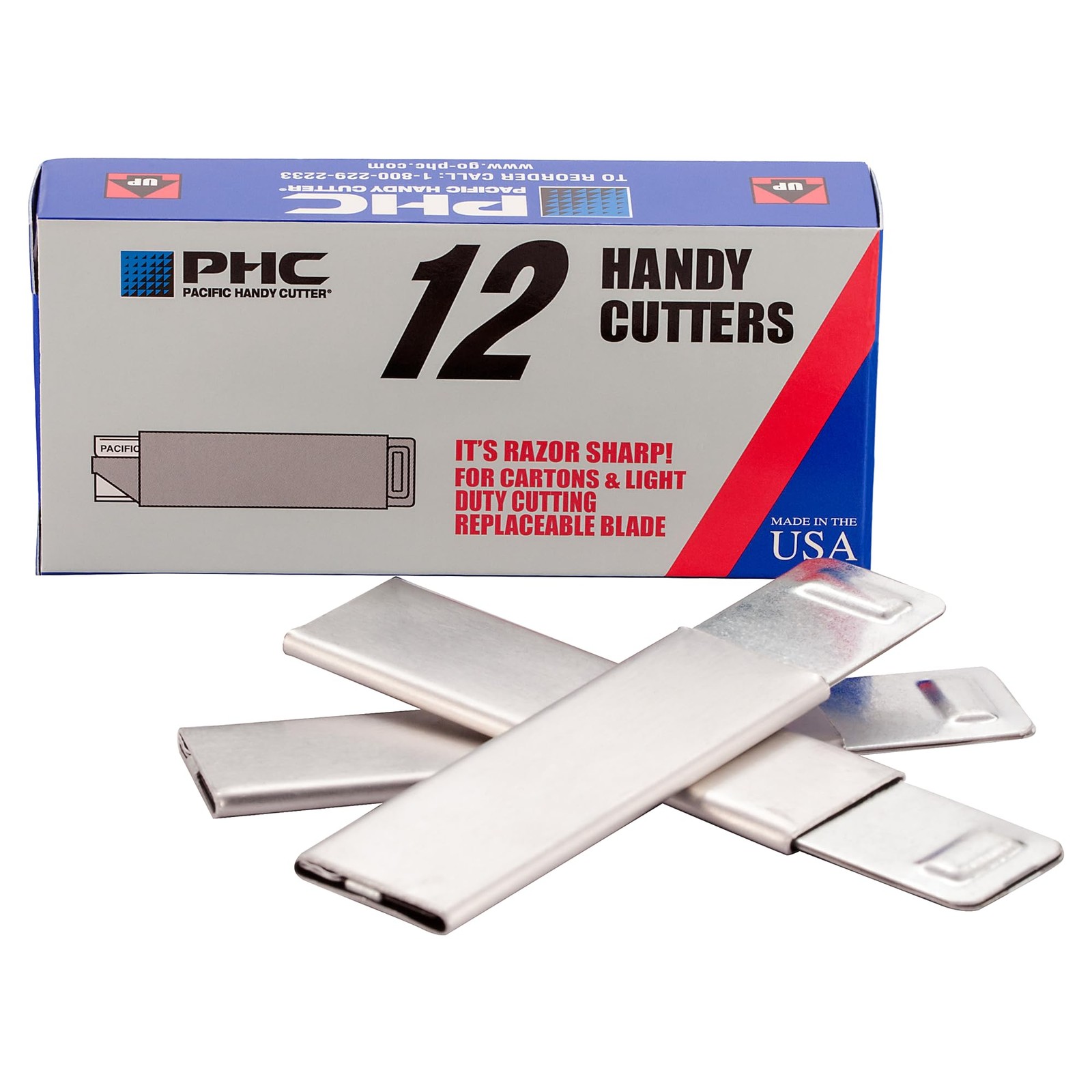Inc. HC100 Handy Box Cutter, Tap Open/Tap Close, 12 per Box, Assorted(Packagi...