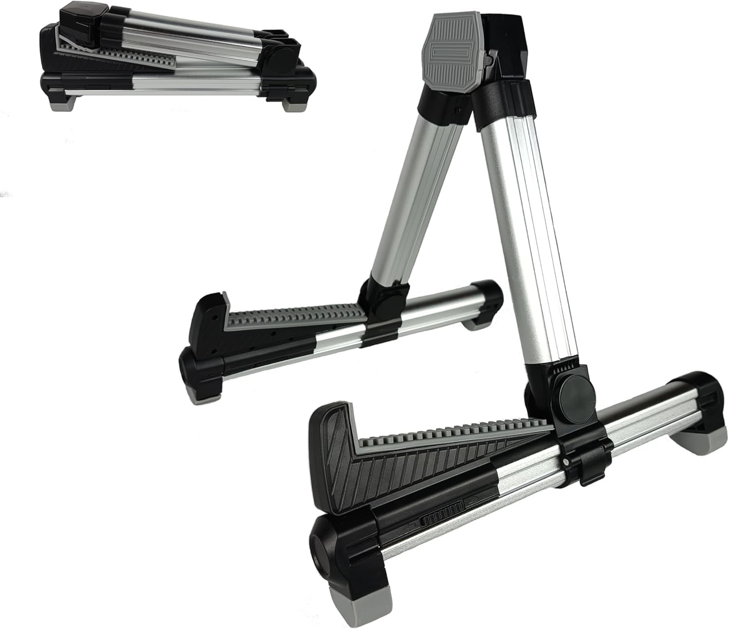 Adjustable, Portable Folding Univerial A-Frame Guitar Stand for Silver