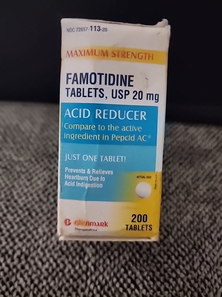 Glenmark Maximum Strength Famotidine Tablets 20 mg Acid Reducer 200 Ct BB 7/27