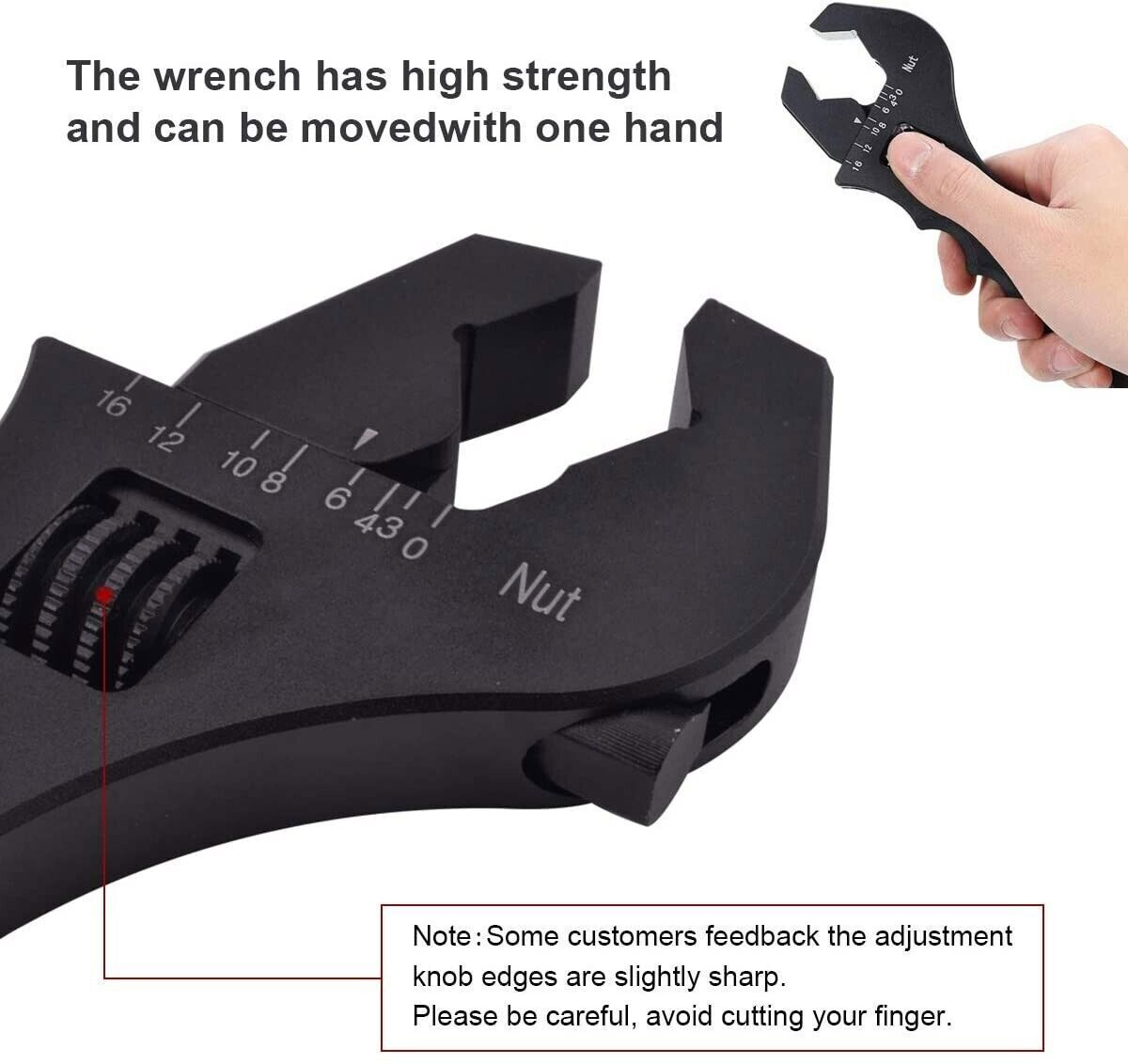 BDFHYK 2PCS Adjustable Wrench Aluminum Tool Spanner 3AN-16AN for Hose Fitting