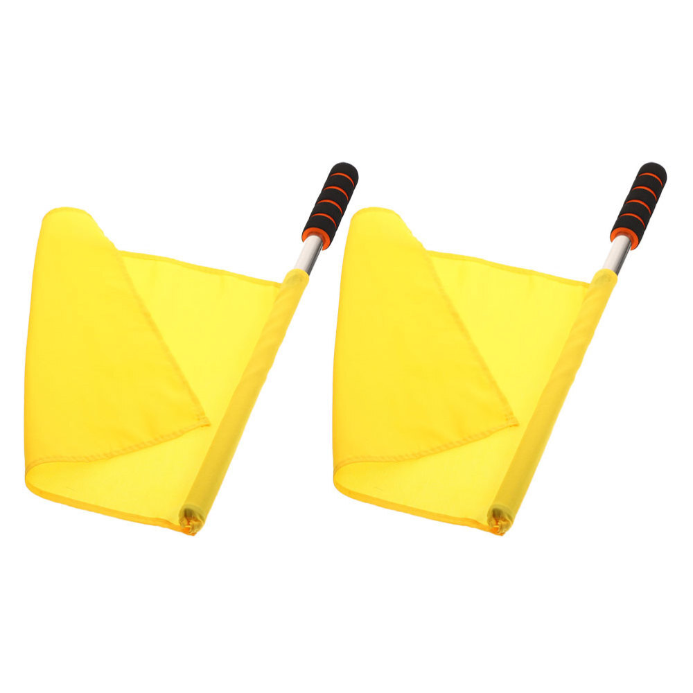2 Pcs Banner Waving Flags for Racing Warning Football Track Handheld
