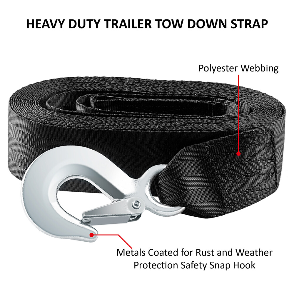 Winch Straps 20ft Boat Winch Strap with Hook Boat Trailer Winch Strap