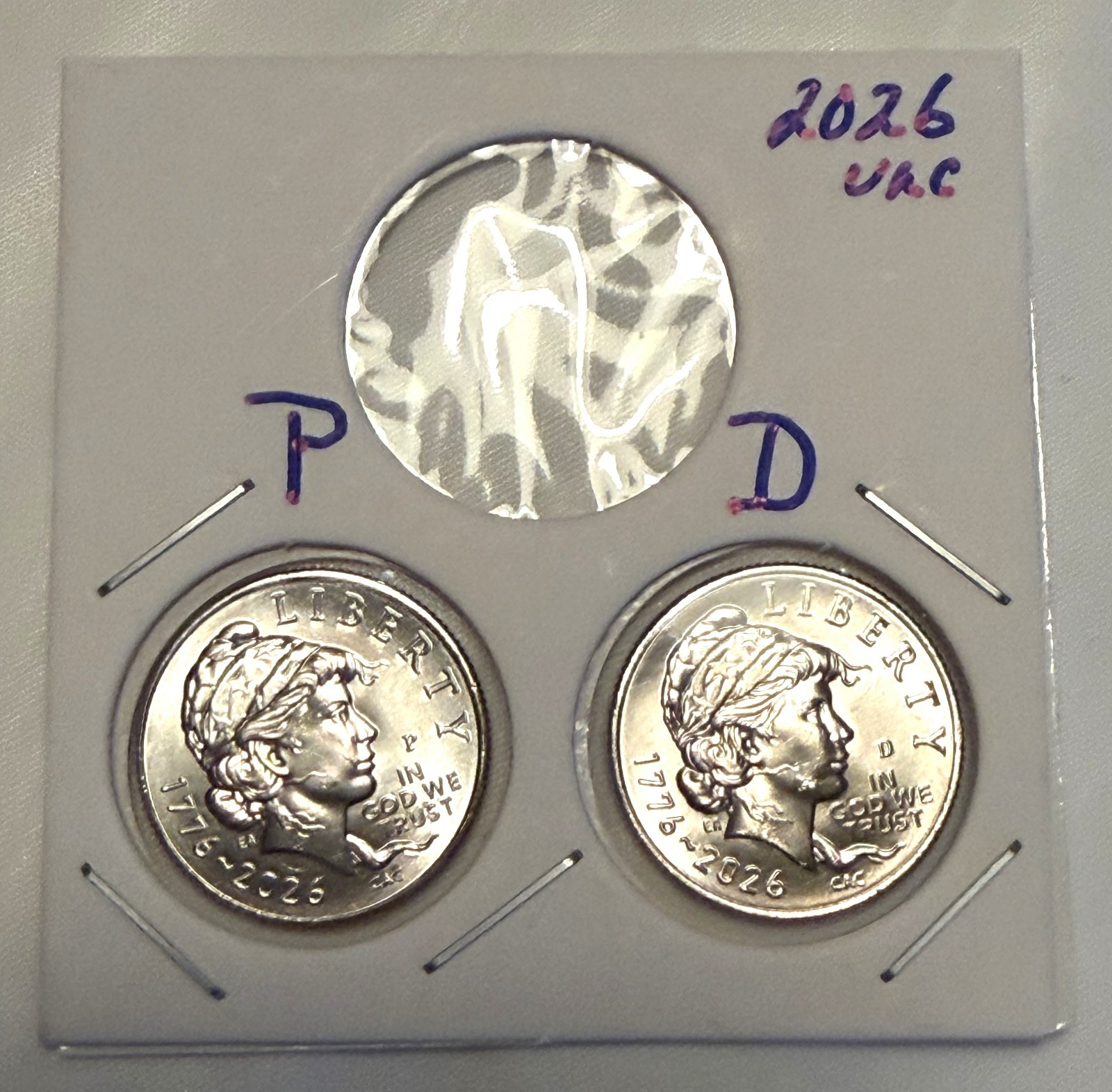 2026 P & D Emerging Liberty Dime Set In Flip  FREE SHIP IN HAND 2 Dimes SemiQ