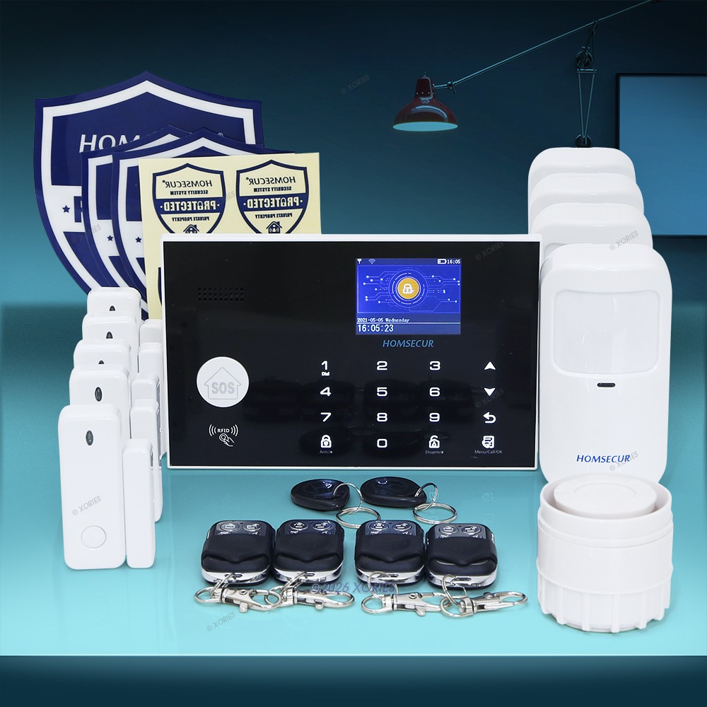 HOMSECUR Wireless&Wired 4G/GSM WIFI Home Security Alarm System+PIR+5*Door Sensor