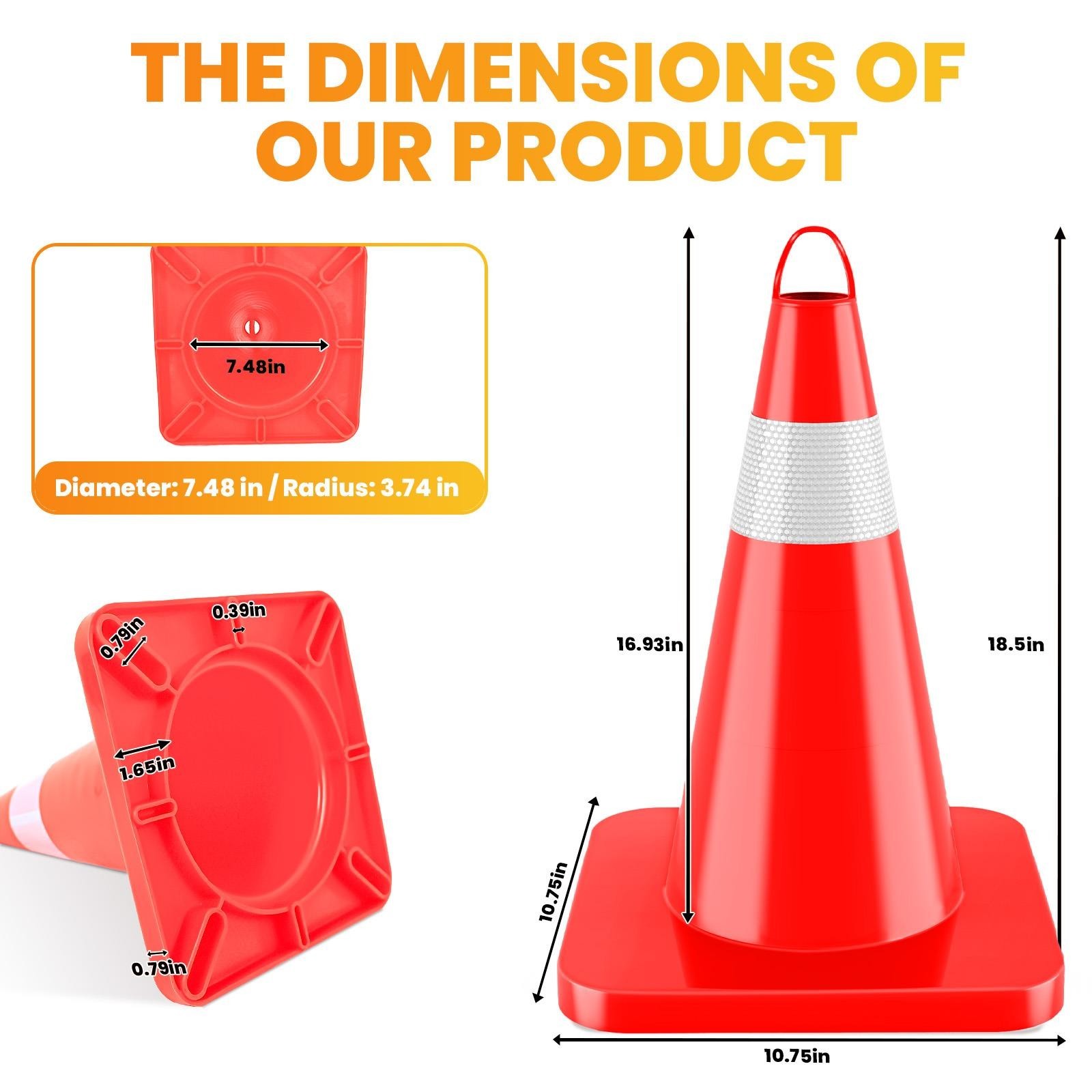 Waterproof & Sunproof | Can Connect Safety Chain | Stackable PVC Traffic Safety