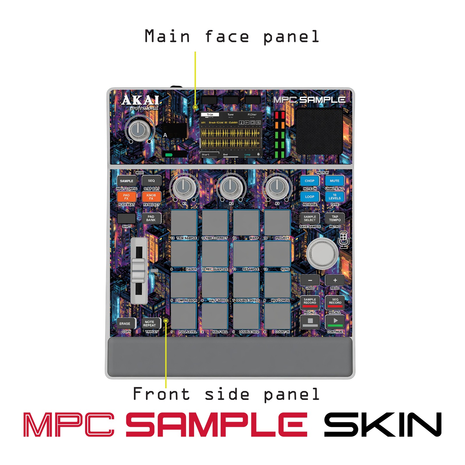 Akai MPC Sample Skin / Neon Cityscape