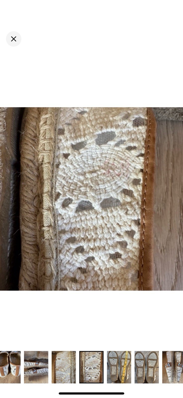 TORY BURCH GORGEOUS Flat Espadrille Sz 10 Crochet Embellished PriceFirm