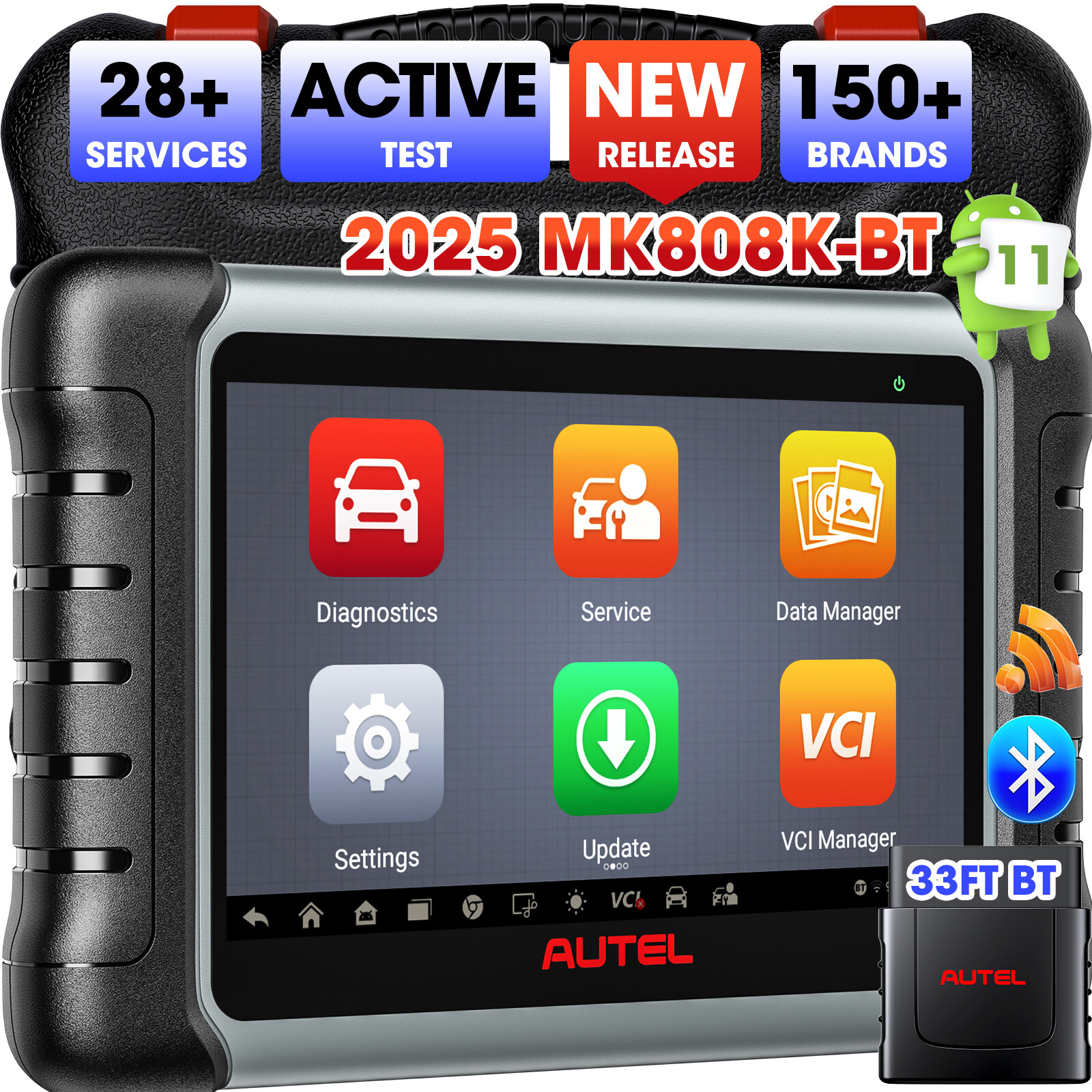 2025 Autel MaxiCOM MK808K-BT Scanner Full Bidirectional Tool Same as MK808BT Pro