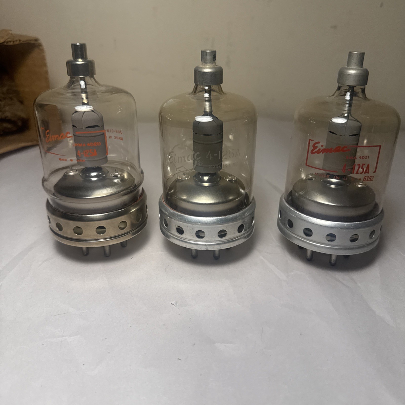Lot of (3)  Eimac 4-125a Tubes 4d21