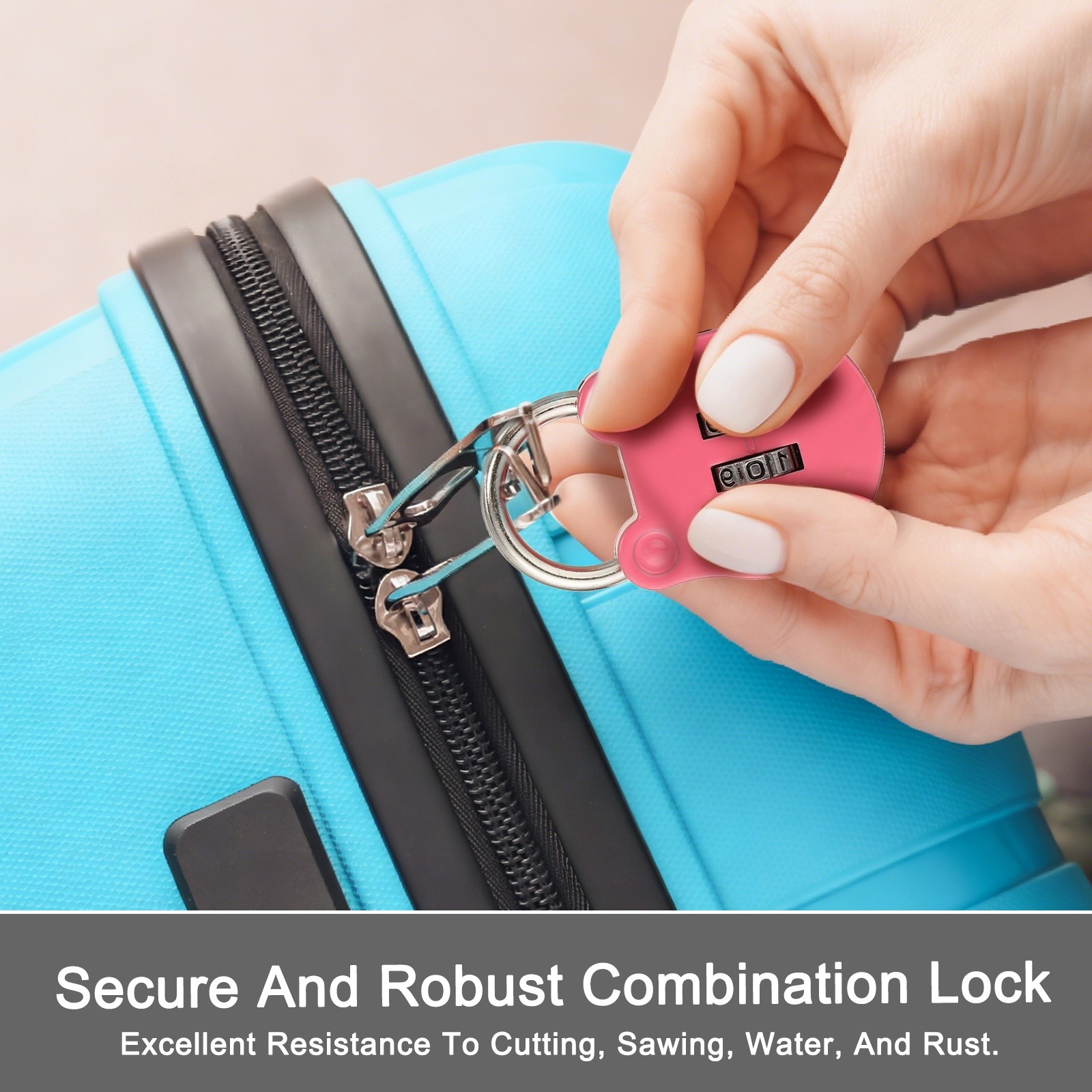 Combination Padlock (Small, Pink)(2 Pcs),Cat Shackle Code Locks
