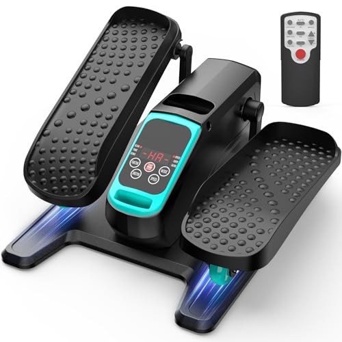 Under Desk Elliptical Machine, Mini Motorized Ellipse Leg Exerciser While Blue