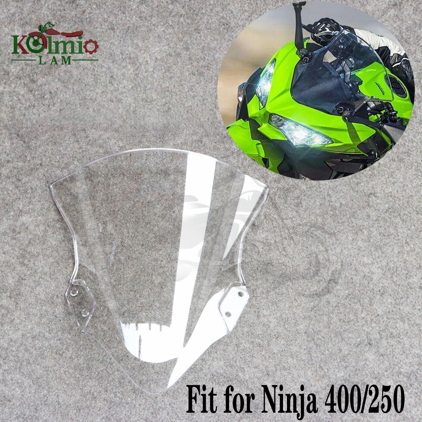 Double Bubble Windshield Windscreen Fit For Kawasaki Ninja 400 EX400 2018-2026