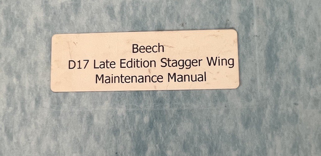 Beechcraft D 17 Series Stagger Wing Service Maintenance Manual Older Copy