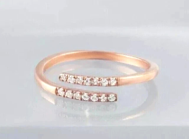 14K Rose Gold Finish 0.50Ct Round Cut Simulated Diamond Adjustable Band Toe Ring