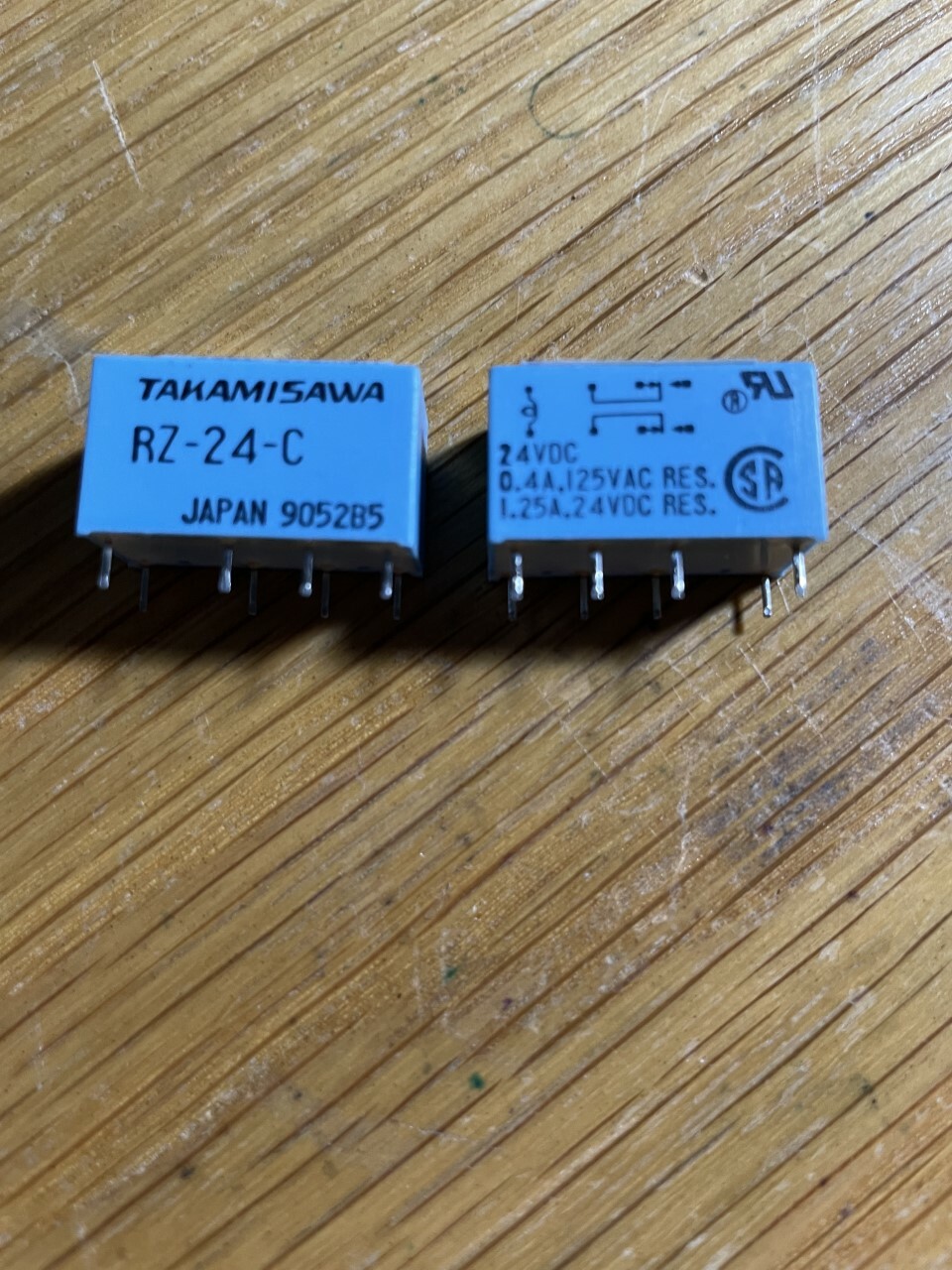 A Lot of Four (4) RZ-24-C,Takamisawa Relays,DPDT,24VDC,1A,Thru-Hole,