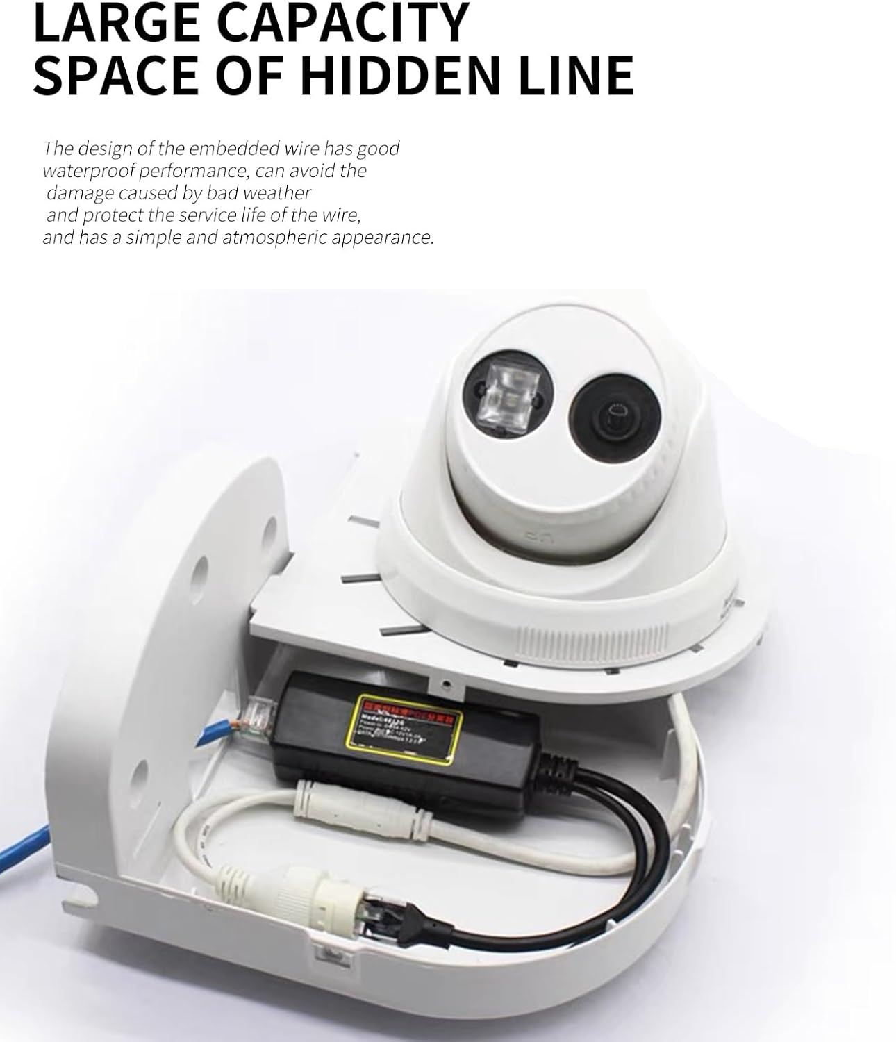 ABS L Shape Camera Mount Bracket Dome IP CCTV Wall Mount Cable Box 1 Pack