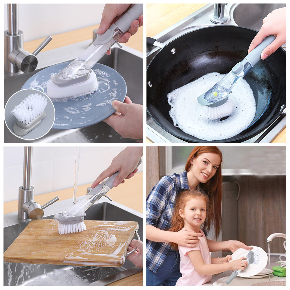 5pcs/set Mutilfunction Soap Control Brush for Pot Dish Kitchen Houshold Cleaning