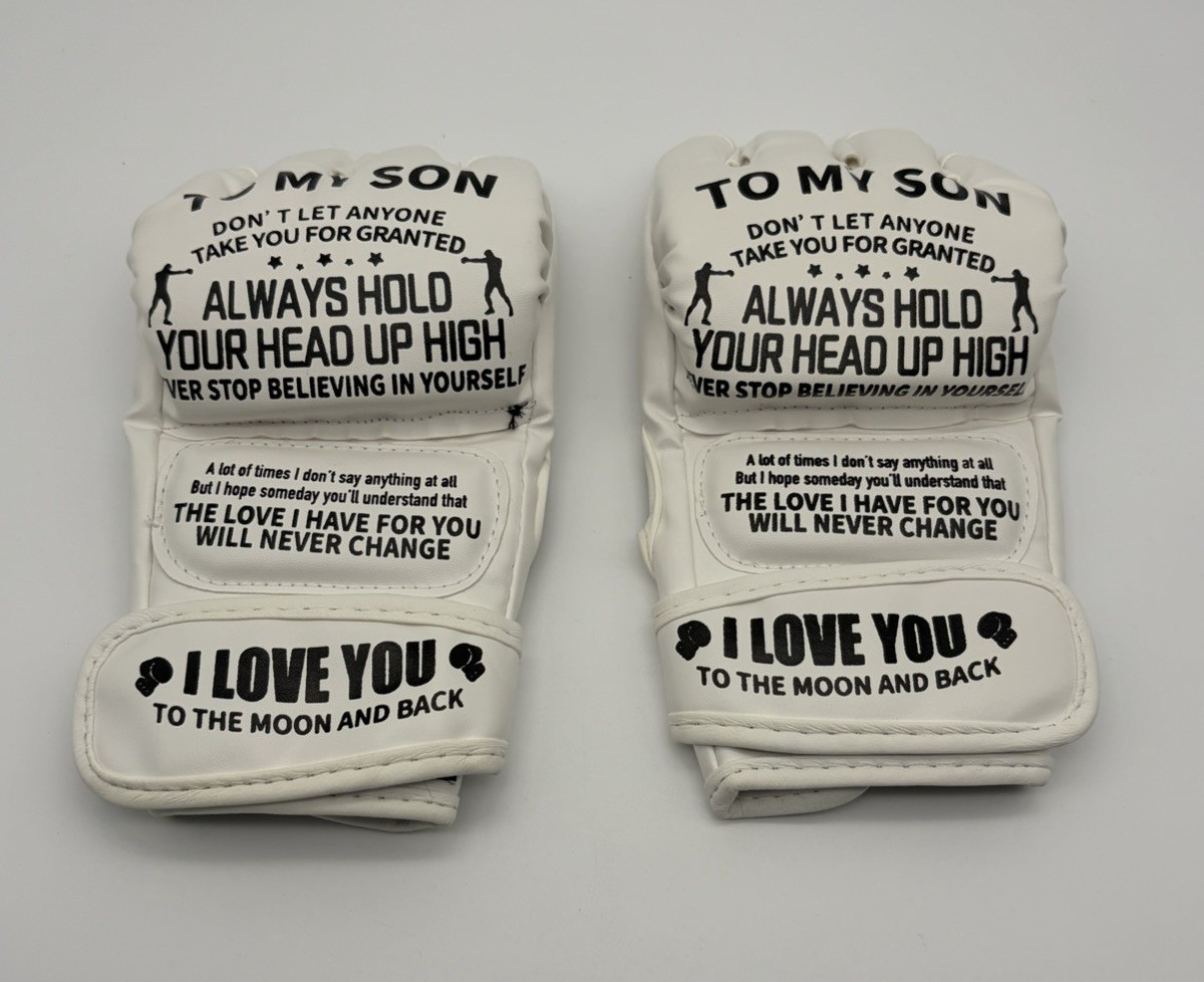 To My Son Boxing Gloves Breathable Training Gloves Punching Bag Gloves