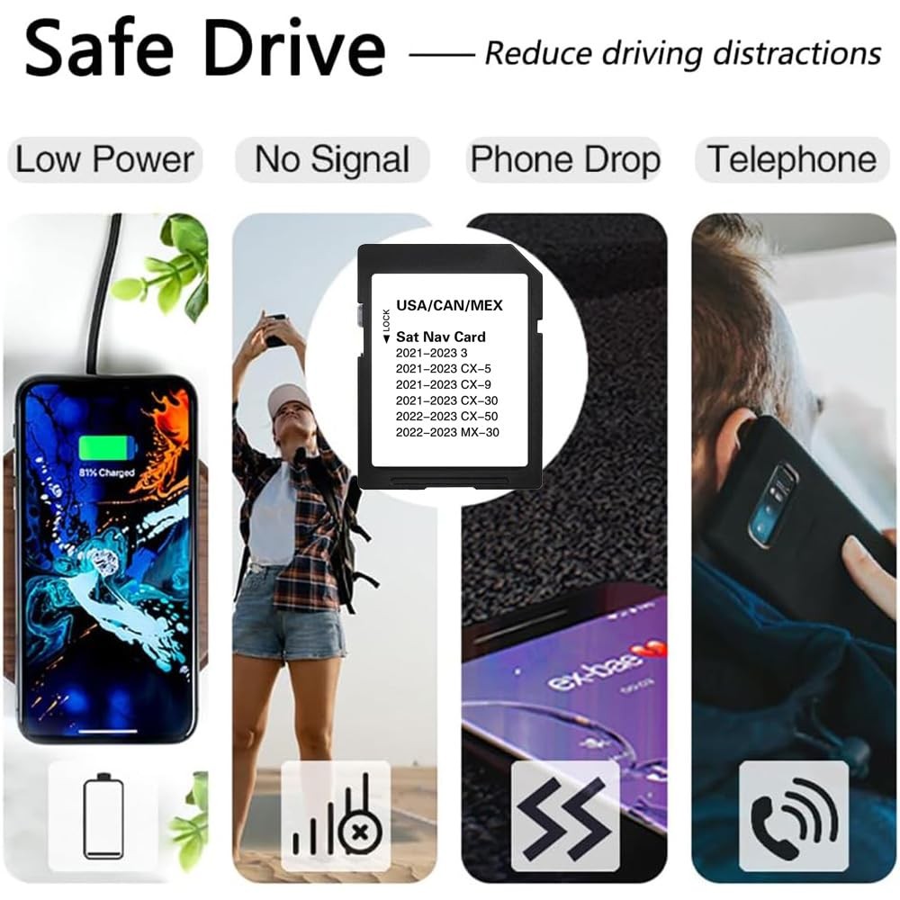 Premium Latest Navigation SD Card, Seamless Compact and Lightweight, Black