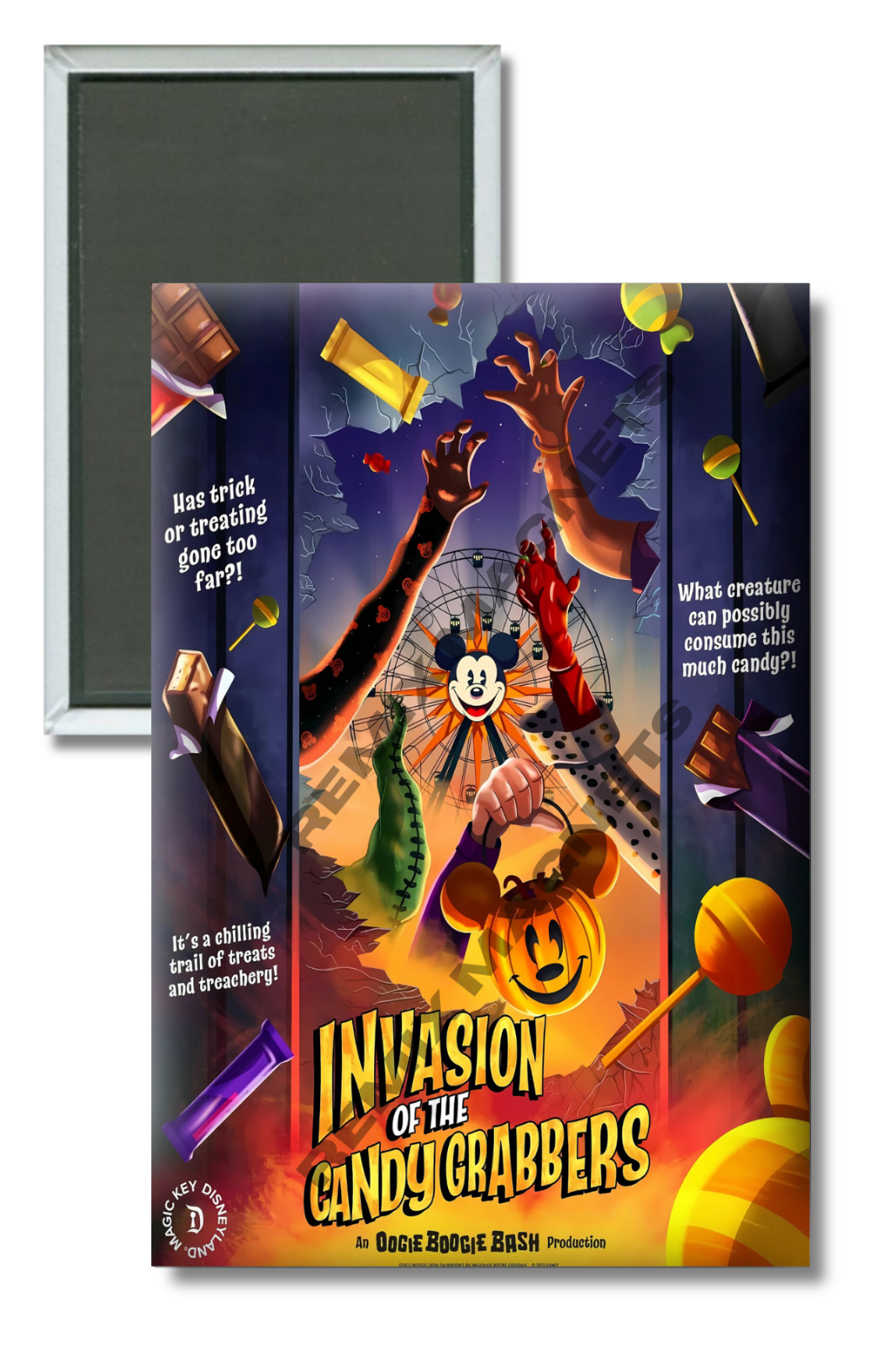 2025 Disney California Adventure Oogie Boogie Bash 2" x 3"  Refrigerator Magnet