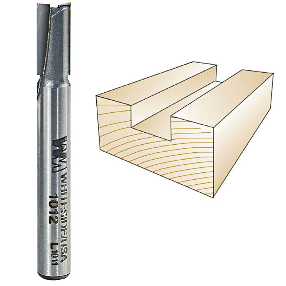 Whiteside Straight Bit, 1/4 in. SH x 1/4 in. CD x 1/2 in. CL