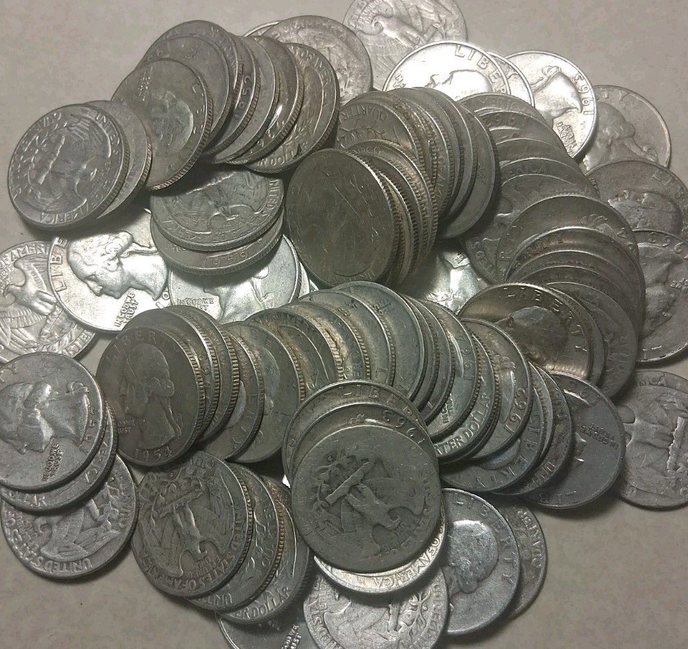 $.25 Face - 90% Silver Washington Quarter - Circulated Random Date
