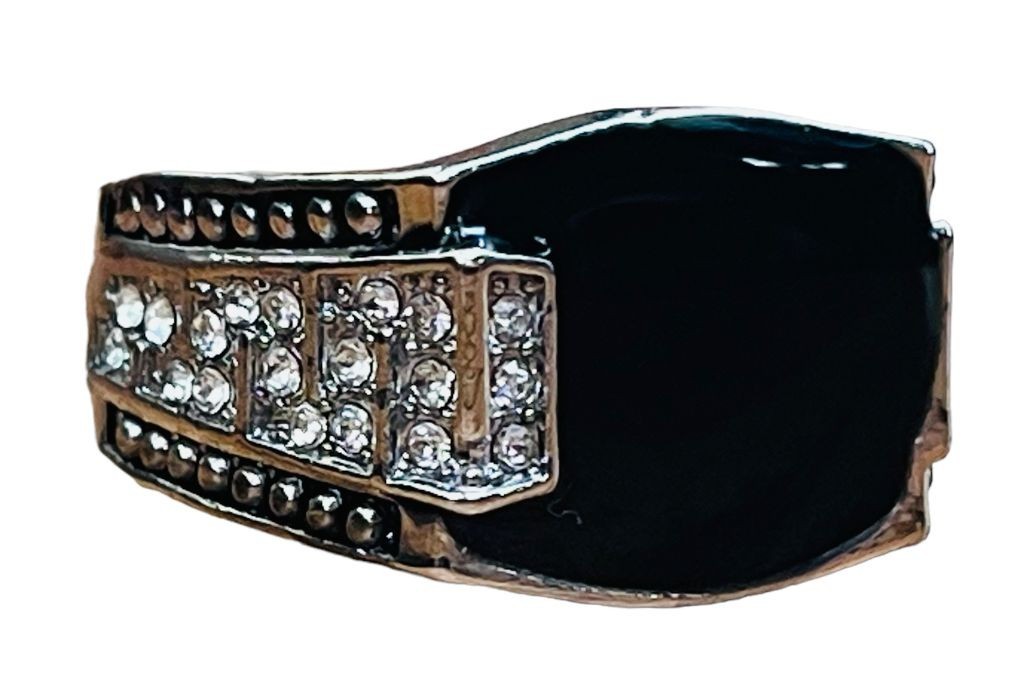 Classic black stone ring/yu47