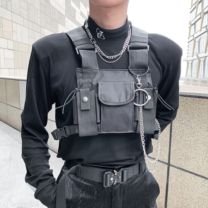 Fashion Hip-Hop Tactical  Kanye West Diablo Rig Bag Adjustable Chest Vest Pack