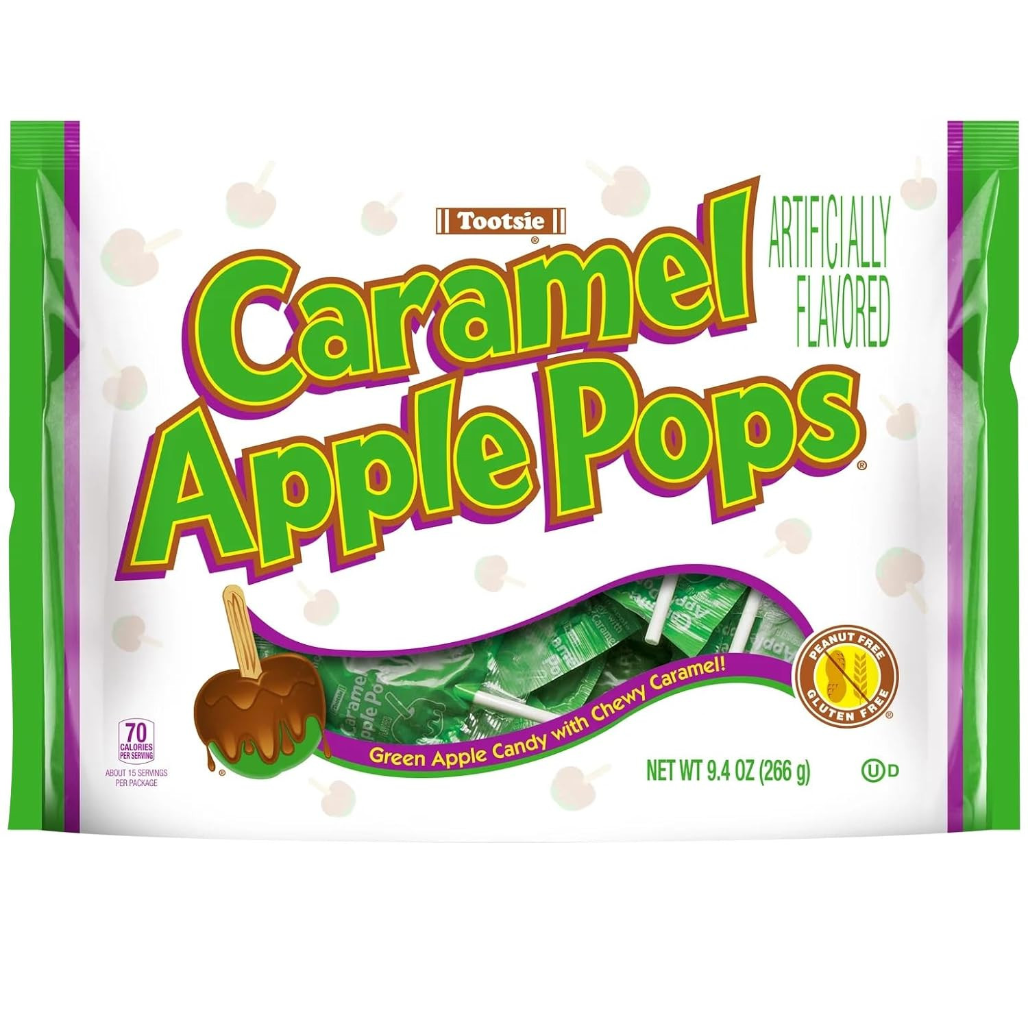 Caramel Apple Pops Green 9.4 Oz Bag