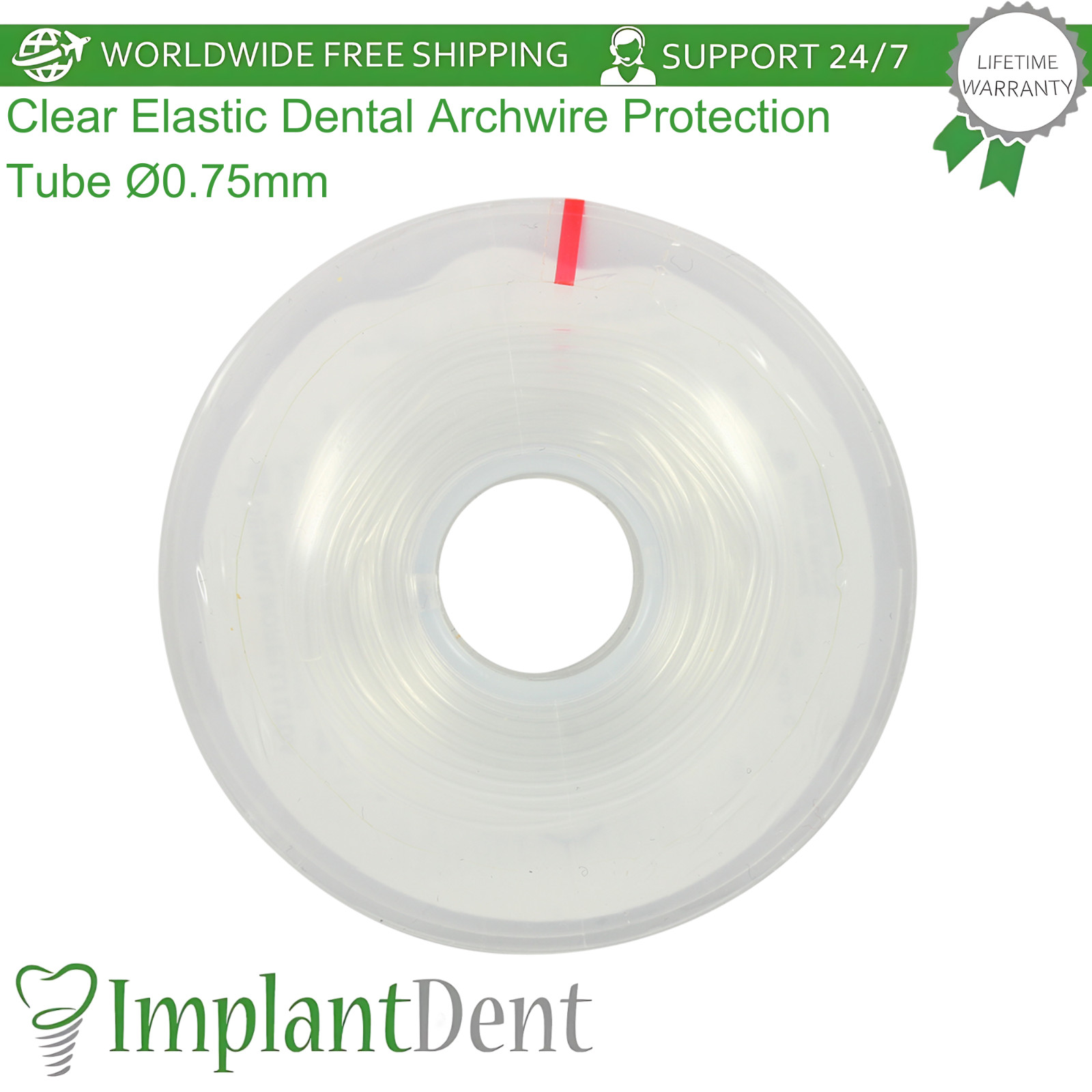 Clear Elastic Dental Archwire Protection Tube Ø0.75mm 0rthodontic Tool 3.0m Roll