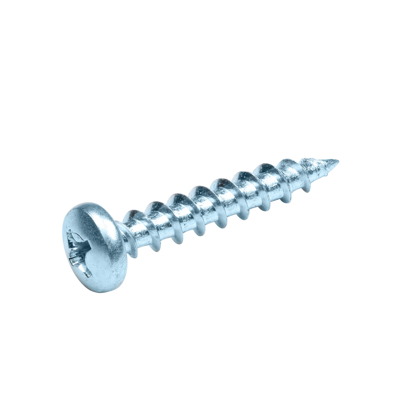 #8 x 1" Deep Thread Phillips Pan Head Screw Zinc Plated