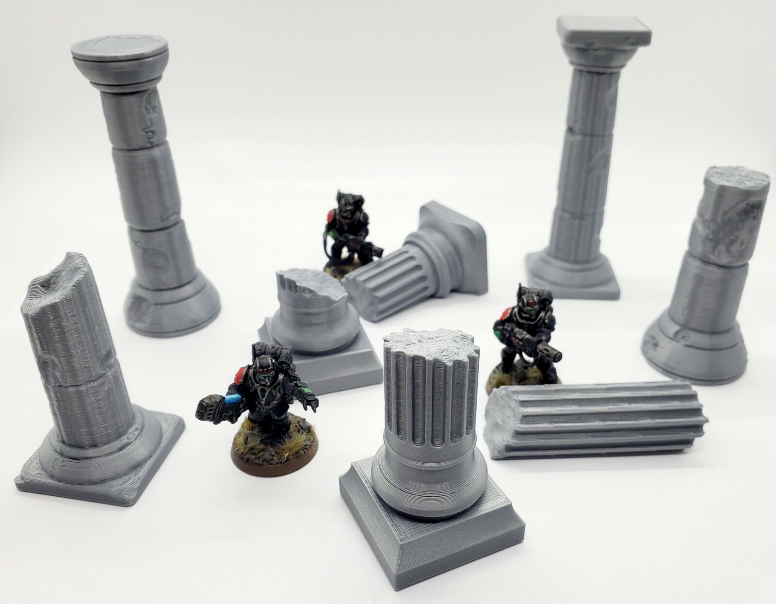 3d Printed Destroyed Columns/Pillars Terrain for Tabletop Gaming